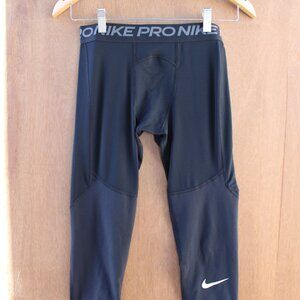 Nike Pro Dri-FIT Boys XL Compression Tights Black Athletic Training Leggings